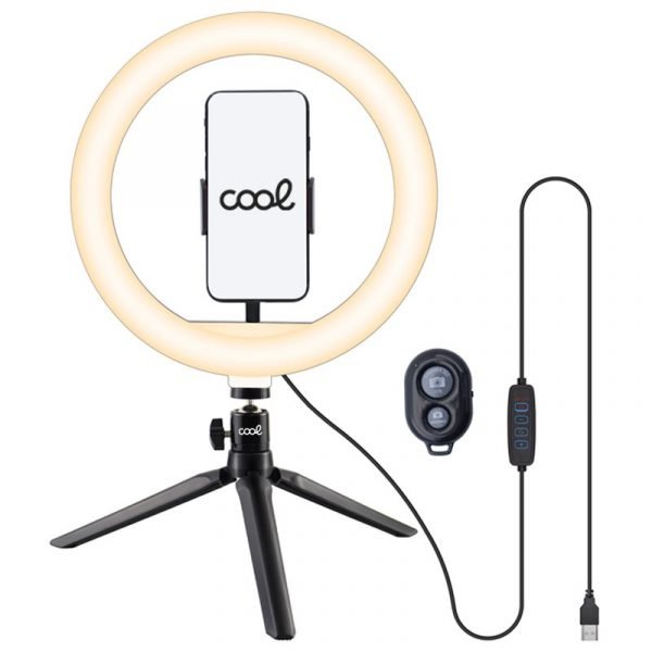 soporte sobremesa 50 cm aro de luz led cool mando bluetooth